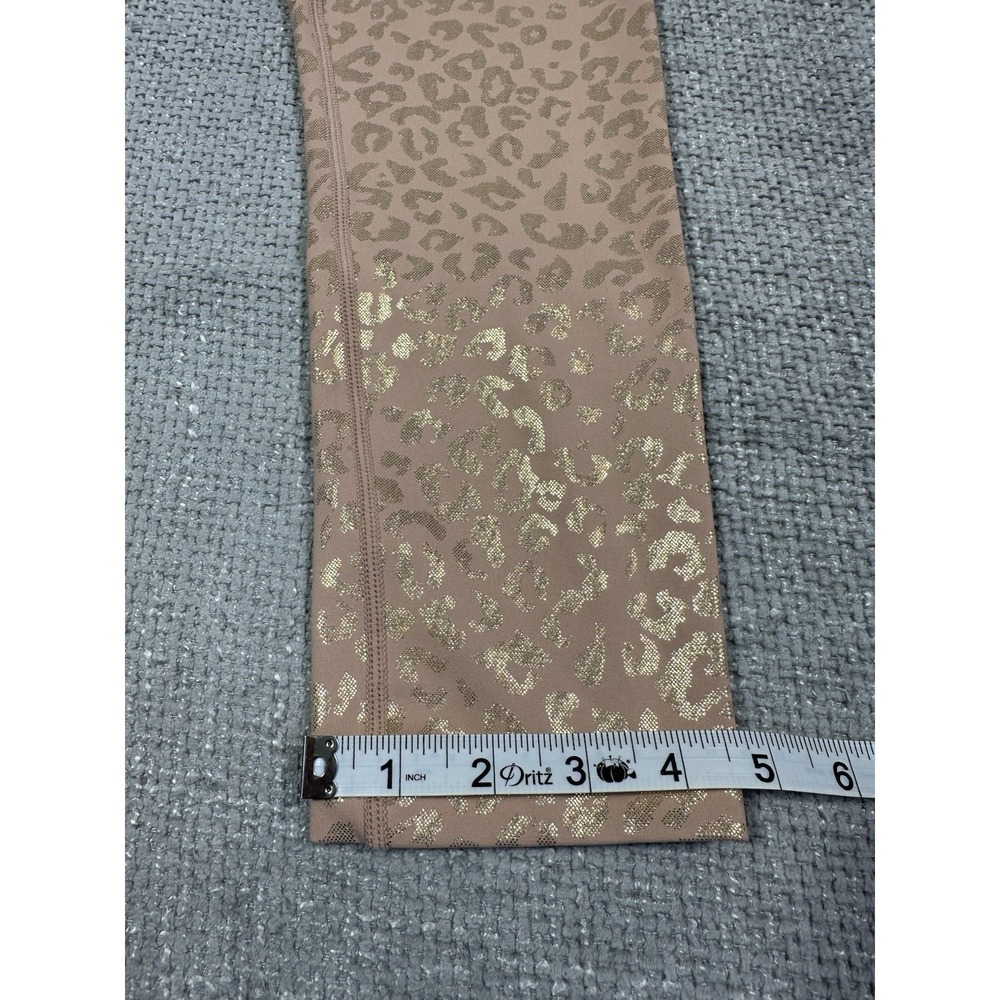 Zyia Active Leggings Womens 8-10 Pink Gold Metallic Leopard Print Activewear - Picture 5 of 9